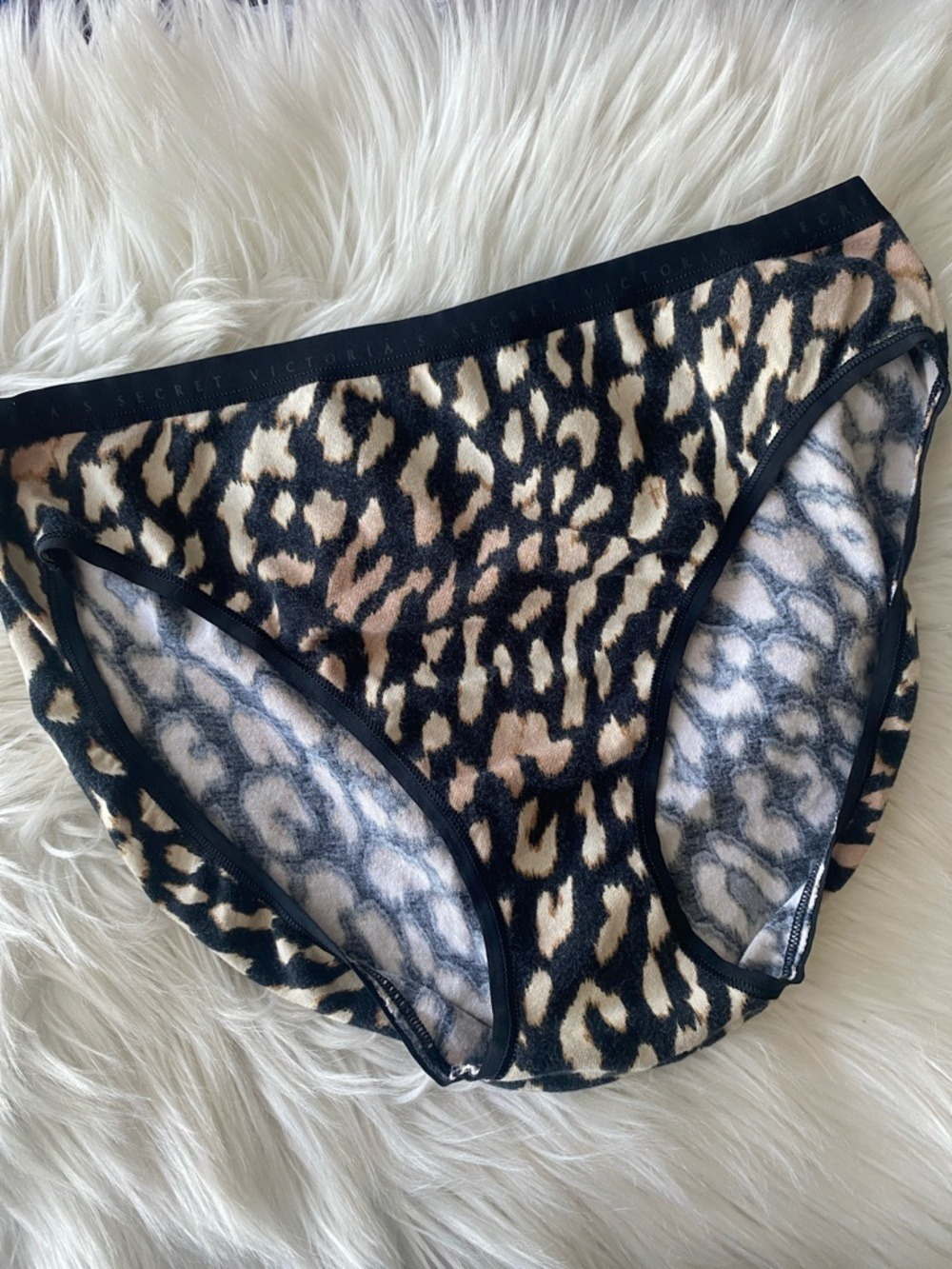 Victoria's Secret Leopard Print Bikini Briefs - Black & Tan